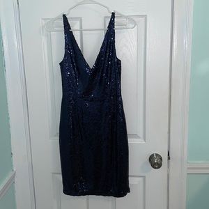 Lulus size small navy blue sparkle sequin mini dress. Never worn.